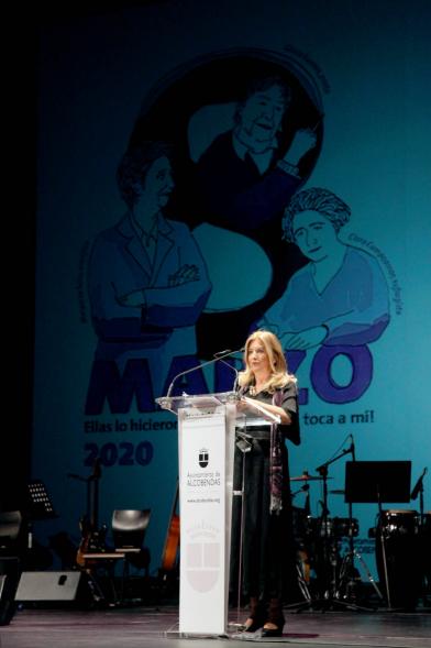 Galardonada durante su discurso