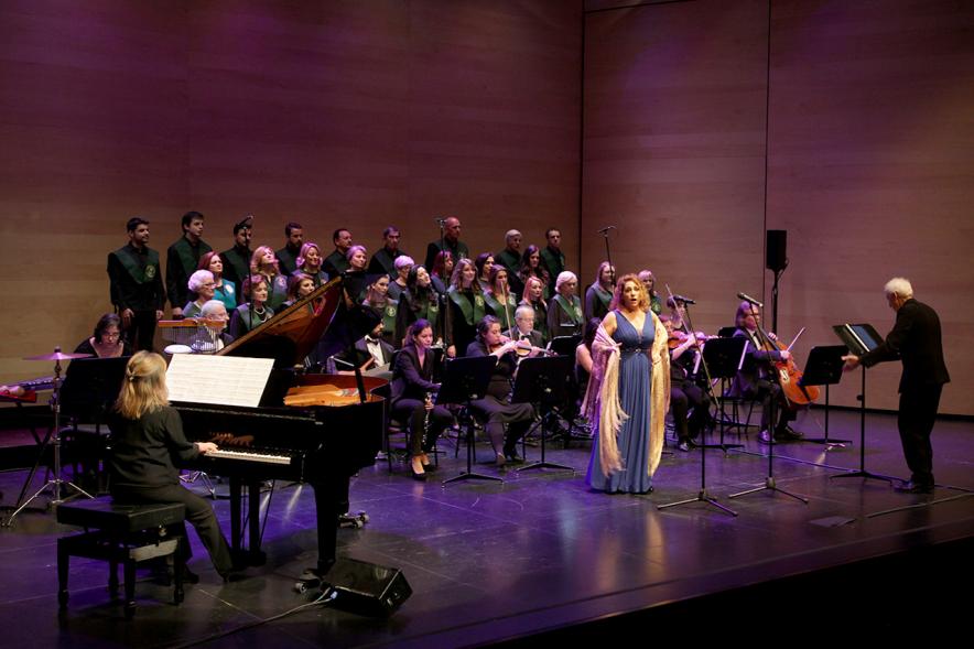 Presentación de las Fiestas de la Virgen de La Paz 2018 - Imagen de un momento de la actuación de la cantante y la orquesta.