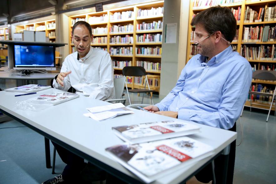 Fernando Labrador (periodista) y Alberto Jiménez García (escritor) en la presentación del libro - 2019