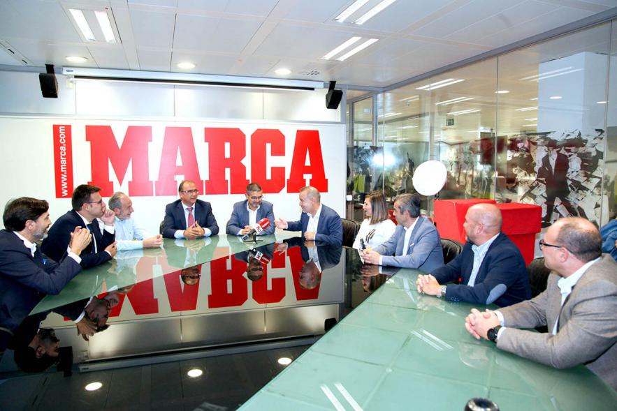 Presentación Madrid International Cup U14 2019 -  Imagen los representantes de la organización en un momento de la presentación.