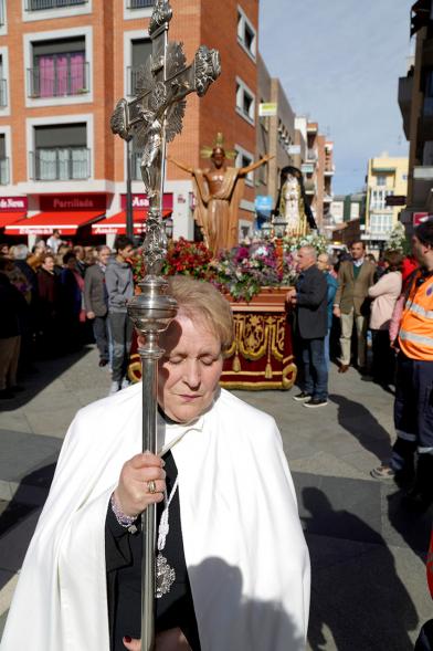 Procesión del Encuentro 2018 - Imagen del Cristo Resucitado, en un momento de la procesión.