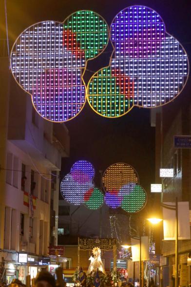 Procesión de la Virgen de La Paz 2017 - Luces de la ciudad.