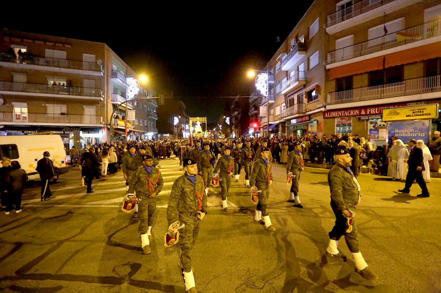 Procesión Virgen de la Paz 2018 - Plano central de la banda militar.