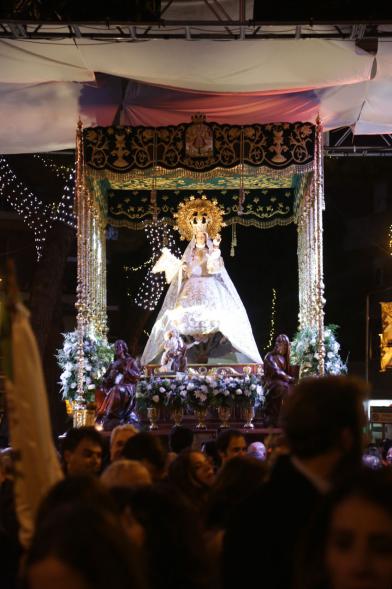 Fiestas Virgen de la Paz 2019 - Procesión Virgen de la Paz - Imagen primer plano de la Virgen de la Paz.