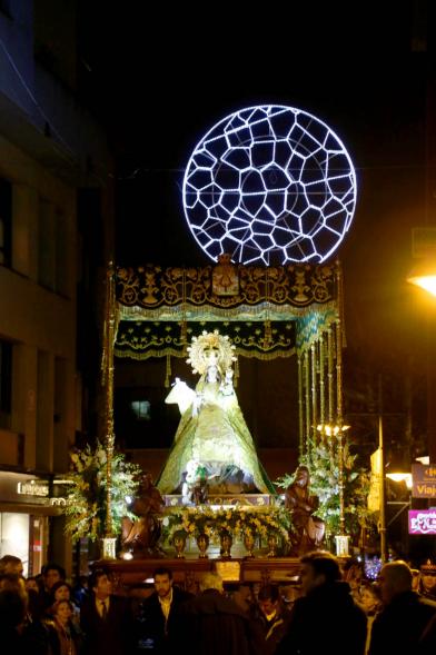 Vista nocturna. Procesión Virgen de la Paz 2020 