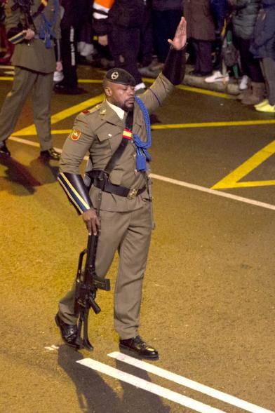 Desfile militar. Procesión Virgen de la Paz 2020 