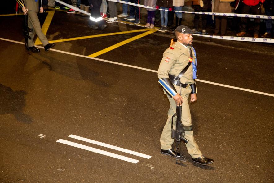 Desfile militar. Procesión Virgen de la Paz 2020