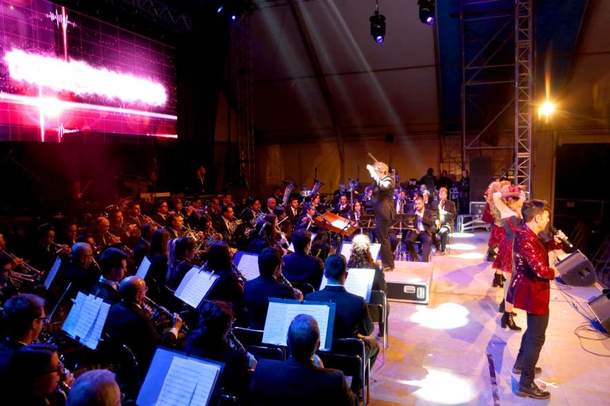 Vista lateral del escenario