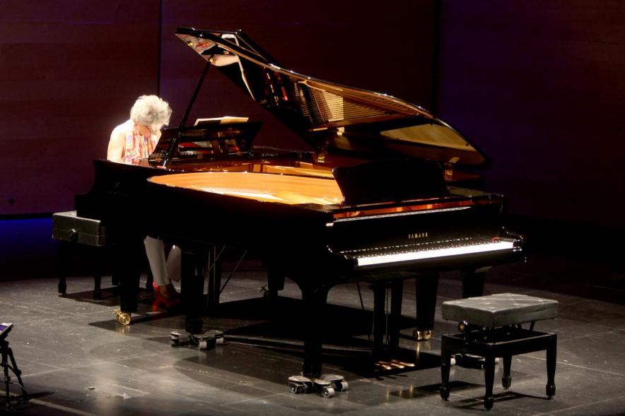Recepción Diplomática Alcobendas Gran Ciudad - Imagen de la pianista en un momento de su actuación.
