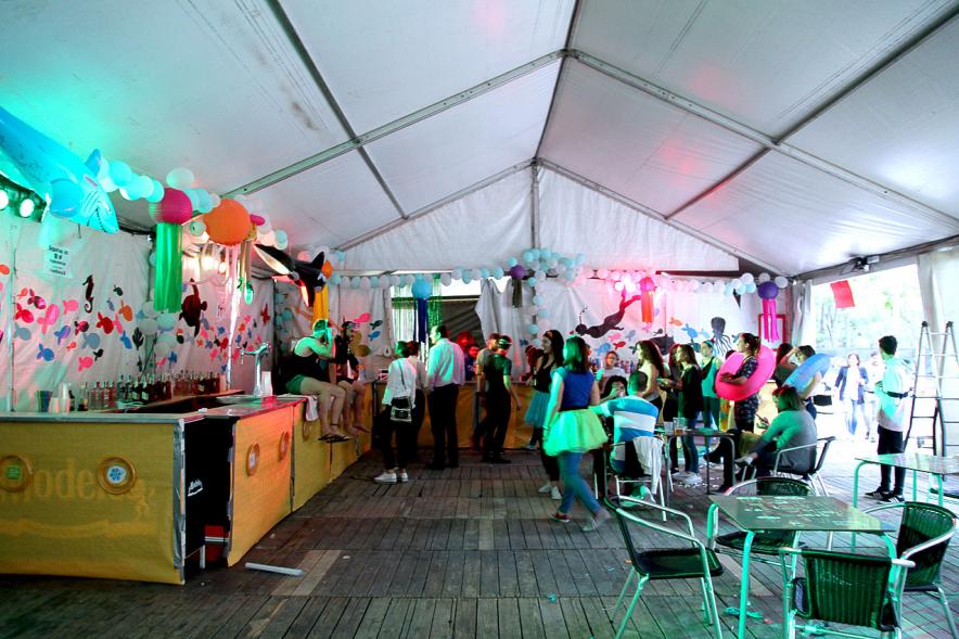 Interior y ambiente de una caseta