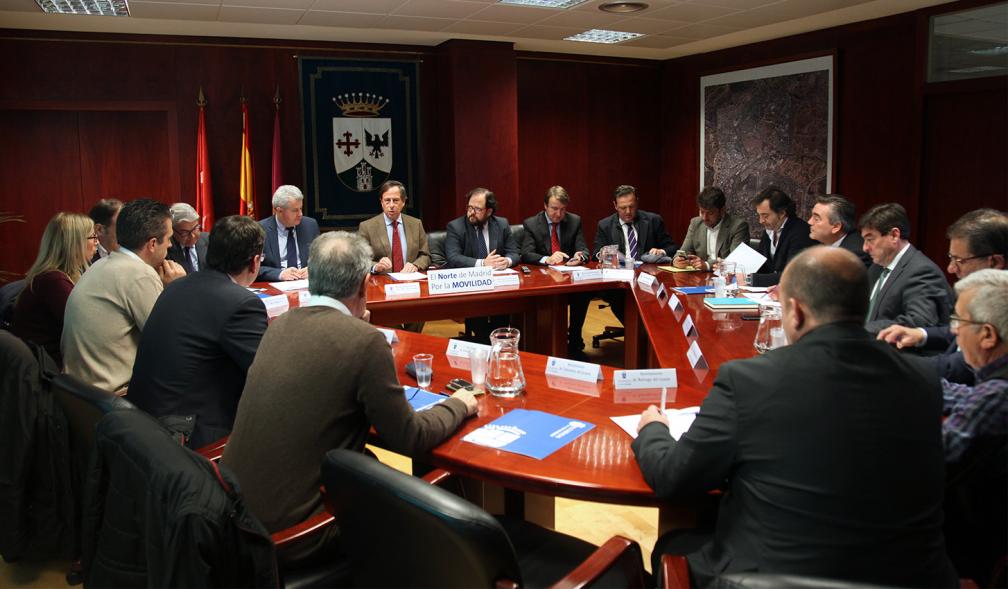 Reunión de Alcaldes de la Zona Norte de Madrid -  Los alcaldes reunidos.