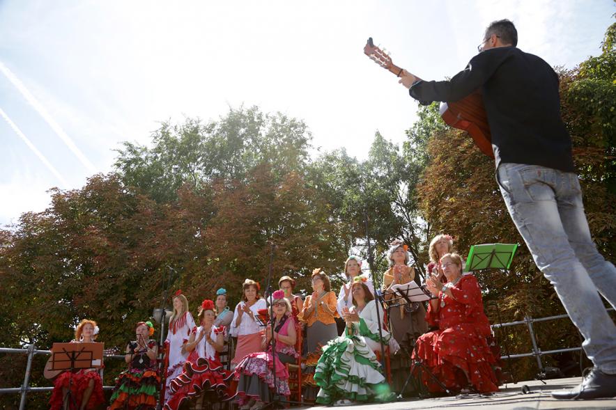 Romería Andaluza e Inauguración del Busto de Luís Infante -Cantante actuando en la romería.