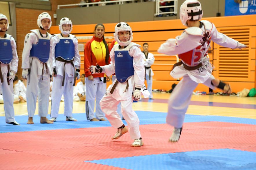Exhibición Internacional de Taekwondo - Imagen de dos taekwondistas durante la exhibición.