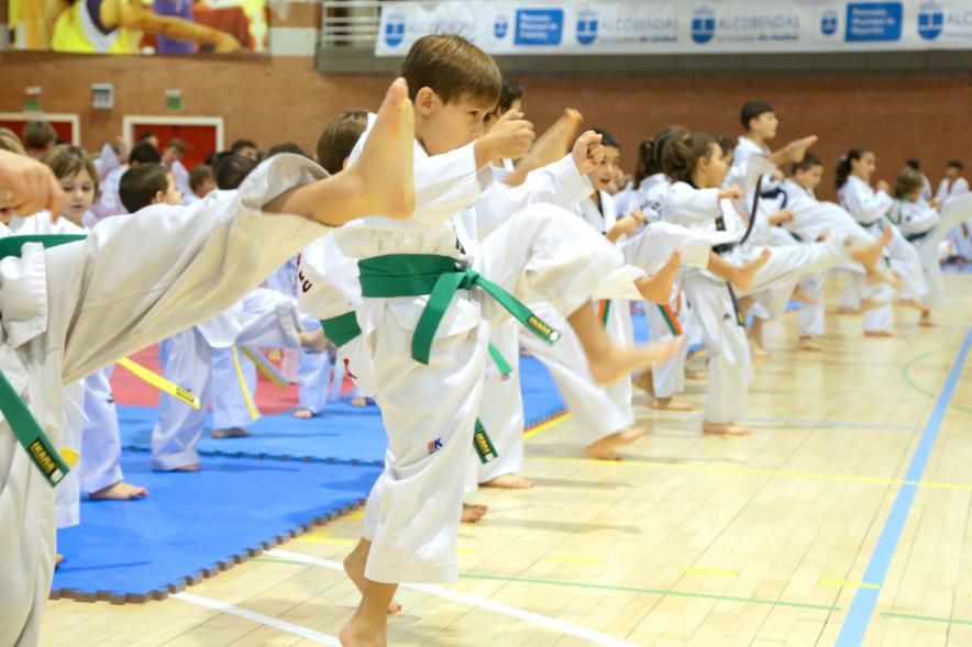 Exhibición Internacional de Taekwondo - Imagen de taekwondistas infantiles durante la exhibición.