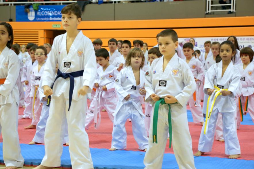 Exhibición Internacional de Taekwondo - Imagen de taekwondistas infantiles durante la exhibición.