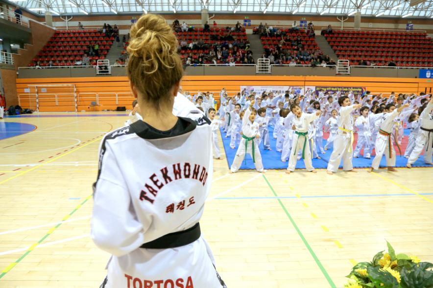 Exhibición Internacional de Taekwondo - Imagen de taekwondistas infantiles durante la exhibición.