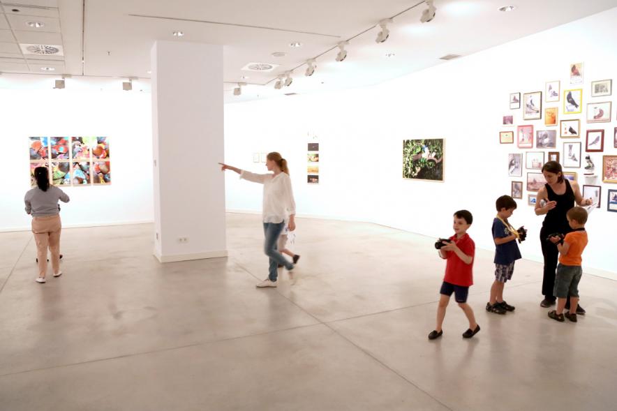 Taller de Fotografía con Niños en el Centro de Arte - Imagen de niños con cámaras de fotos participando en el taller.