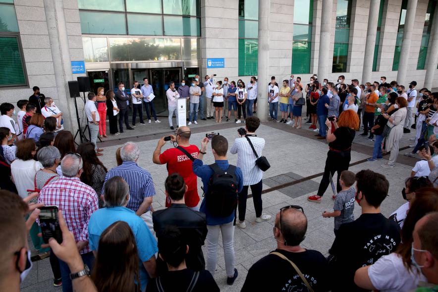 Manifestación a favor de Jesús Tortosa Jr - Imagen vista panorámica de las personas reunidas.