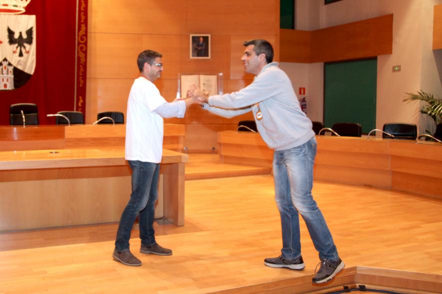 Concejal  Rafael Sanchez. Recepción del Equipo de Baloncesto Valcude por el Campeonato de España. 2019