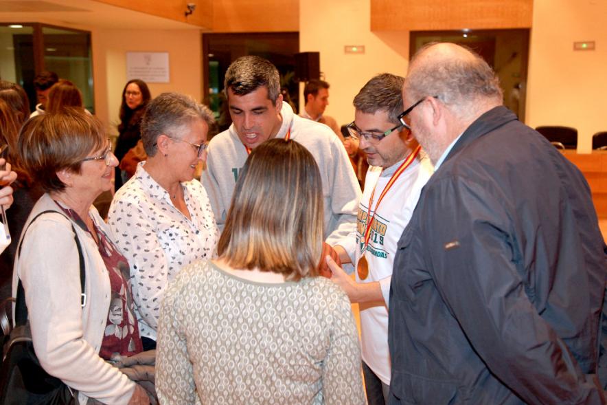 Autoridades y Participantes. Recepción del Equipo de Baloncesto Valcude por el Campeonato de España. 2019