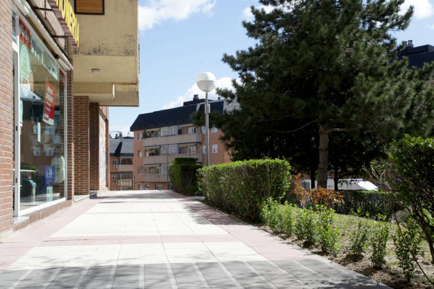 Visita Remodelación Esquina Calle Marqués de la Vldavia y Calle Ruperto Chapí - Imagen del jardín que han hecho y una gran acera.