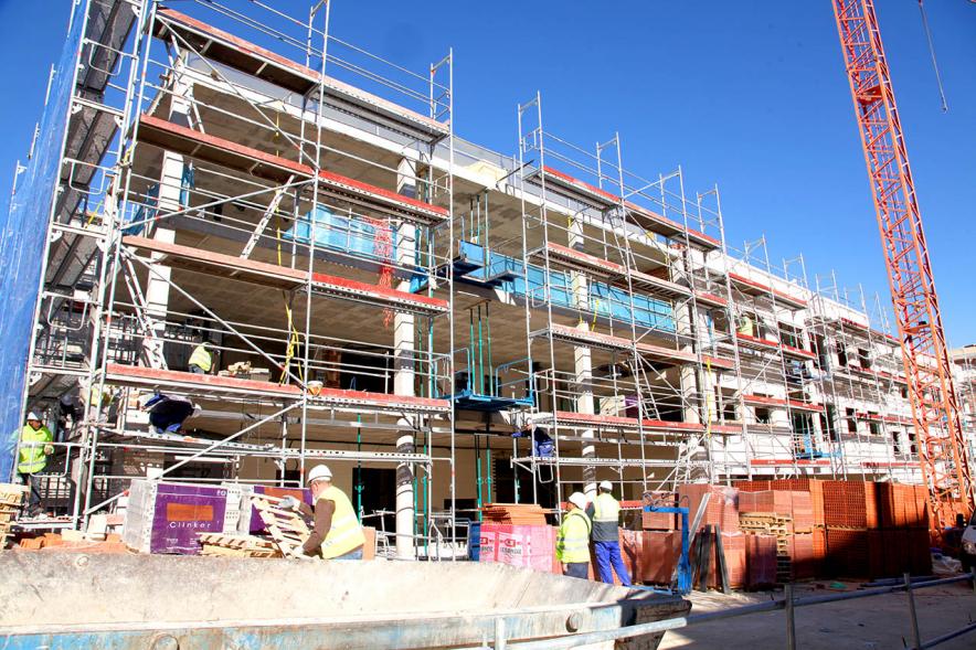 Vista exterior del estado de la construcción en marzo de 2019