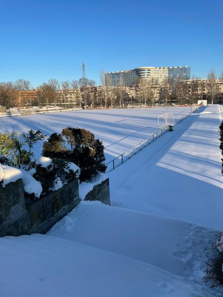 Campos de fútbol nevados