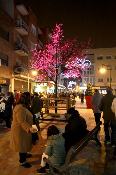 Encendido de Luces de Navidad 2018 - Imagen del público en la Plaza del Pueblo con las luces  navideñas encendidas.