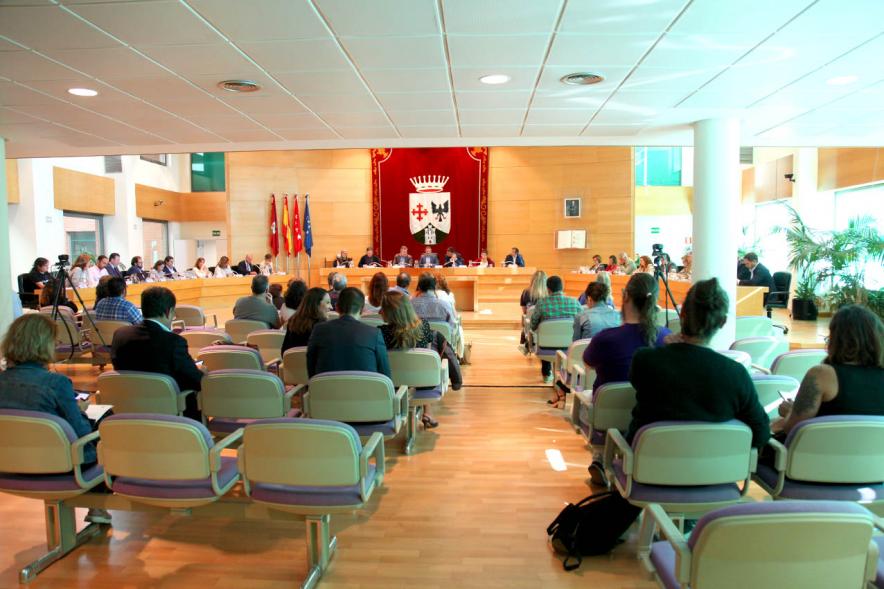 Sesión plenaria vista desde el fondo del salón de plenos