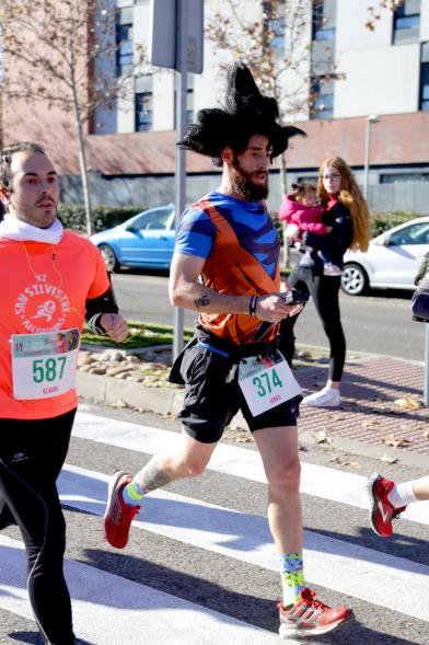 San Silvestre 2018 - Primer plano de un corredor disfrazado.