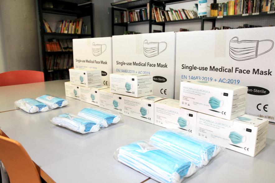 Visita a Imagina - Imagen de cajas de mascarillas.