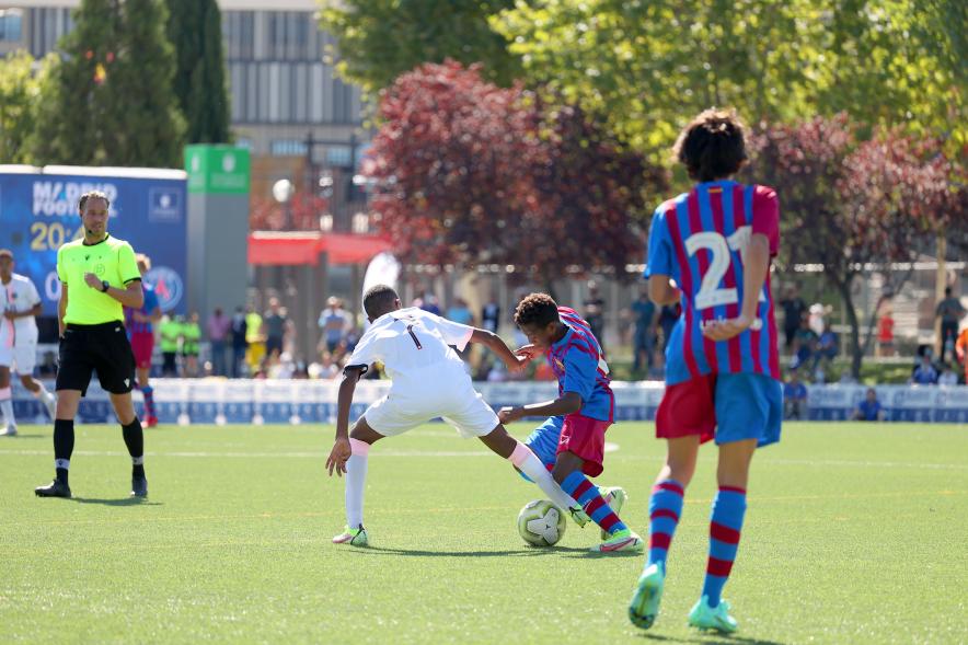  Final Madrid Fútbol Cup - Imagen de un momento del partido de la final entre el Paris Saint-Germain y el FC Barcelona.