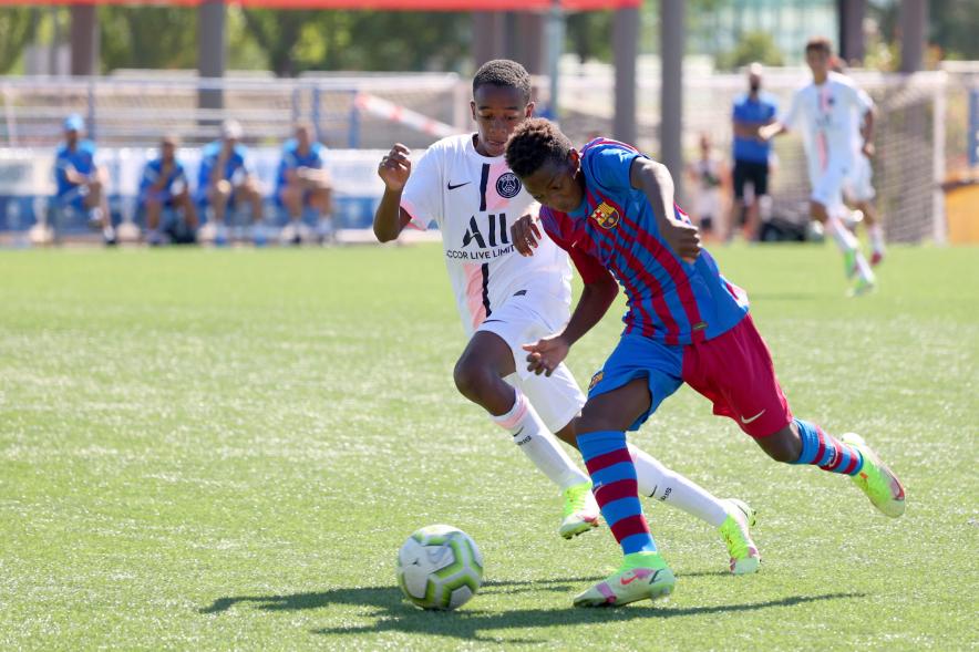 Final Madrid Fútbol Cup - Imagen de un momento del partido de la final entre el Paris Saint-Germain y el FC Barcelona.
