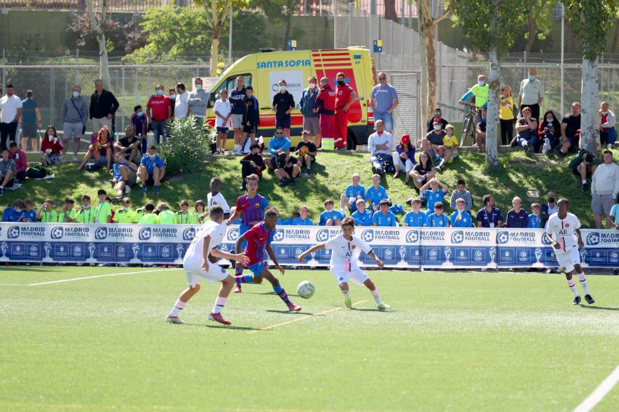 Final Madrid Fútbol Cup - Imagen de un momento del partido de la final entre el Paris Saint-Germain y el FC Barcelona.