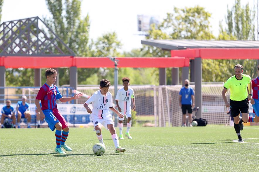 Final Madrid Fútbol Cup - Imagen de un momento del partido de la final entre el Paris Saint-Germain y el FC Barcelona.