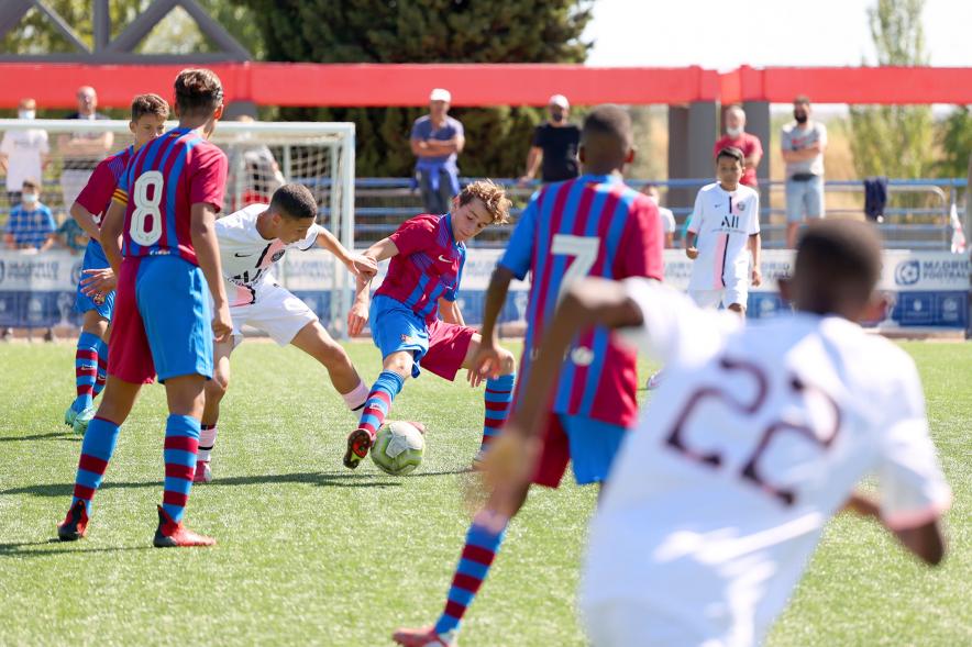  Final Madrid Fútbol Cup - Imagen de un momento del partido de la final entre el Paris Saint-Germain y el FC Barcelona.