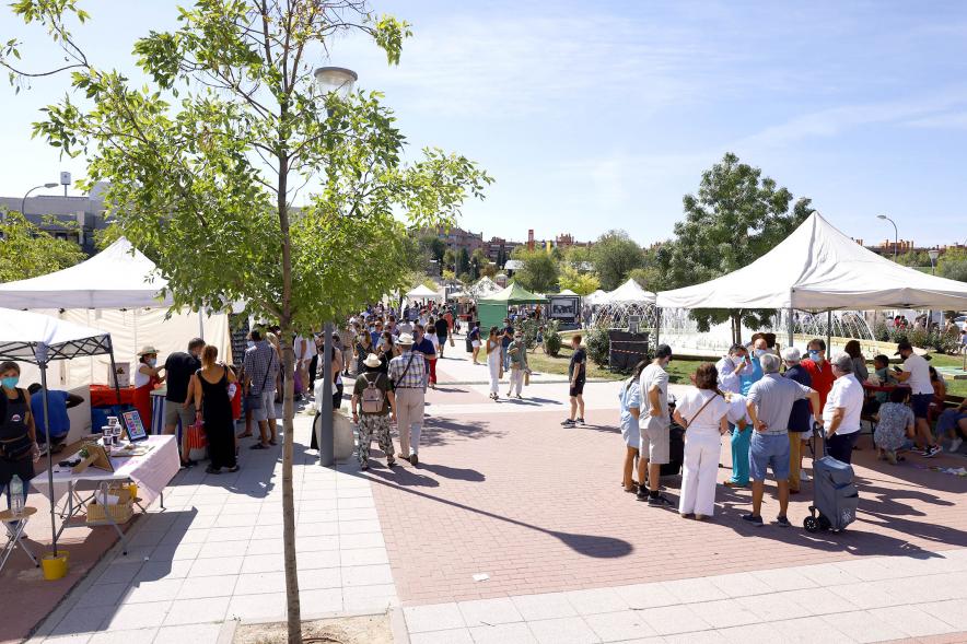 Mercado Ecológico en el Paseo Valdelasfuentes - Imagen vista general del lugar donde se celebra el mercado.