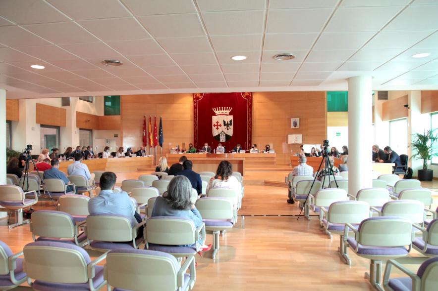 Sesión plenaria vista desde el fondo del salón de plenos