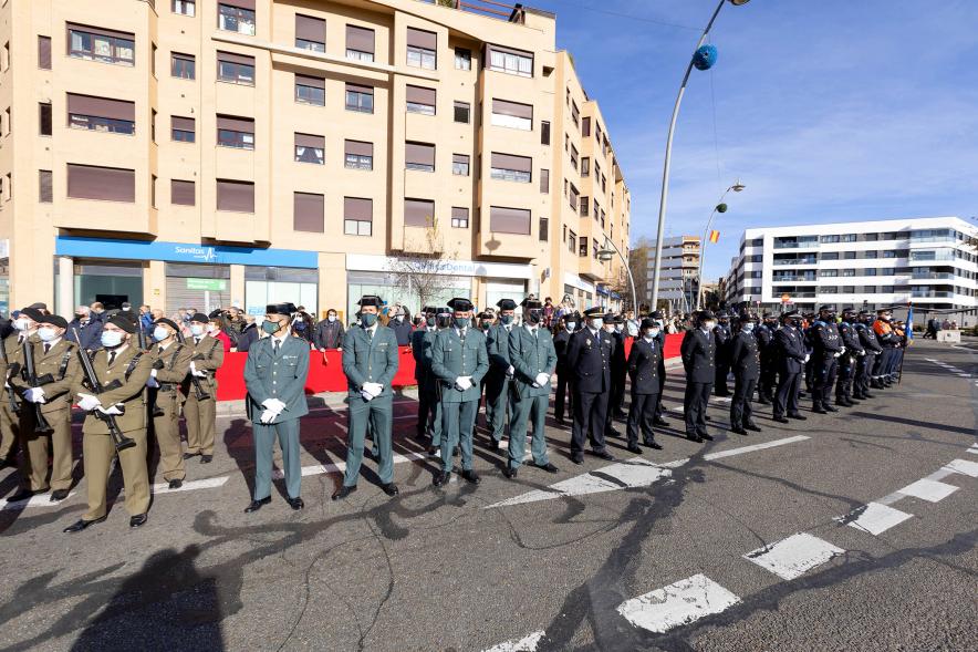 Diferentes cuerpos de seguridad del estado en formación común
