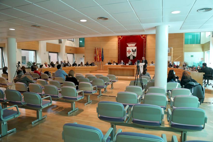 Sesión plenaria vista desde el fondo del salón de plenos