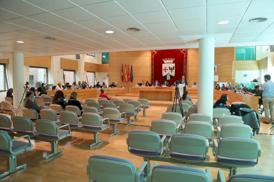 Sesión plenaria vista desde el fondo del salón de plenos