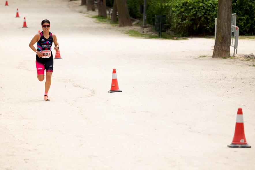 Campeonato de España de Duatlón - Imagen de un momento de la carrera a pie femenina.