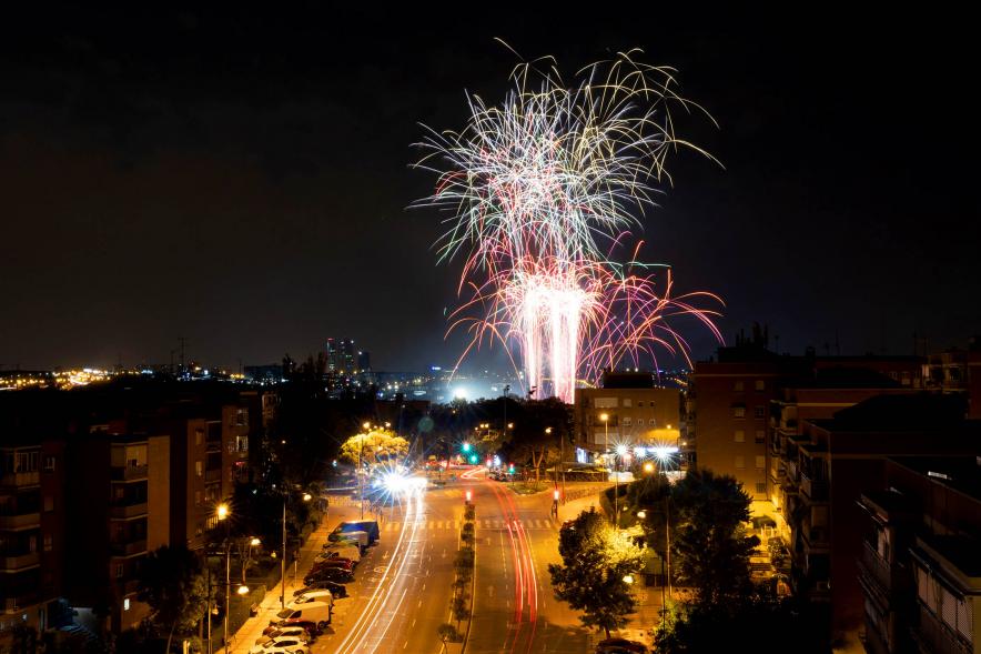 Fuegos Artificiales durante la clausura de San Isidro 2022