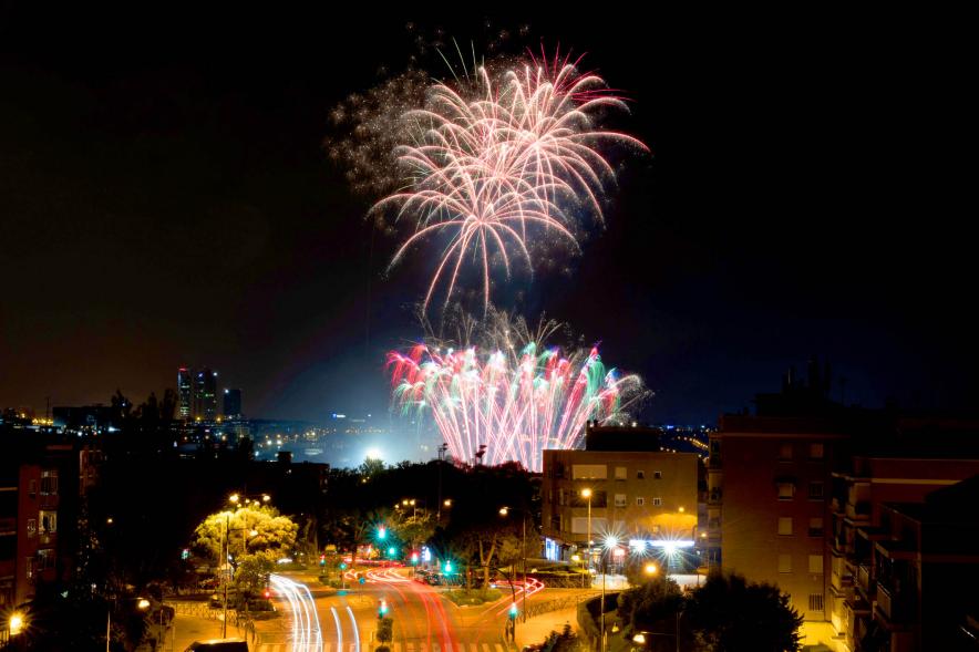 Fuegos Artificiales durante la clausura de San Isidro 2022