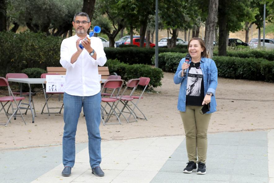 Semana del Mayor 2022 - Gymkana Intergeneracional - Las autoridades municipales dan comienzo a la Gymkana.