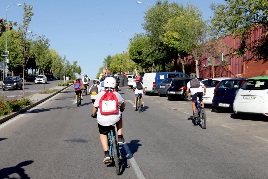 Semana de la Movilidad - Recorrido Escolar - Primer plano de un grupo de niños