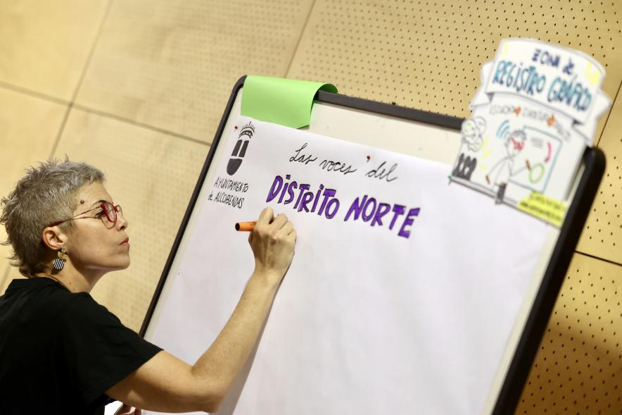 Asamblea del Distrito Norte - Imagen de la pizarra de propuestas.