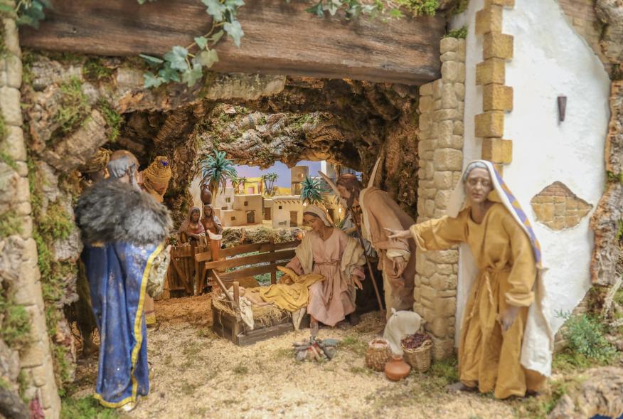 Inauguración del Gran Belén Municipal, escena del nacimiento de Jesús