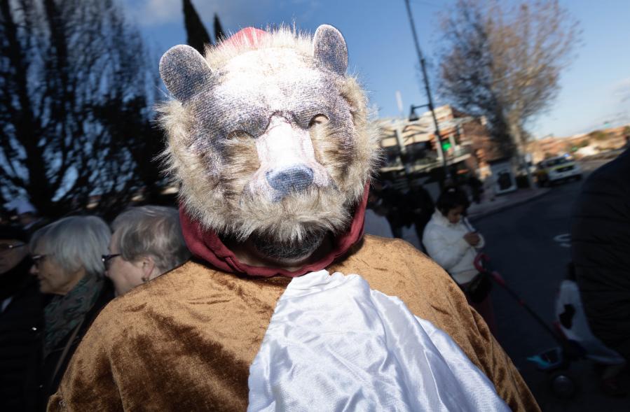 Gran Desfile de Carnaval 2024, asistente disfrazado de oso