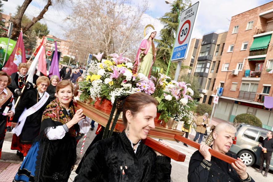 Fiesta de las Águedas 2024, virgen en procesión